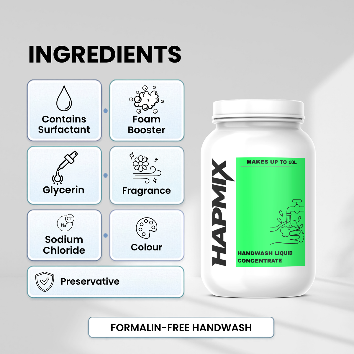 Hapmix Handwash Concentrate – 1 Bottle Makes 10 Litres